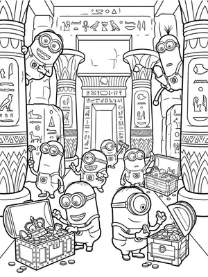 Minions in Egypt Coloring Page coloring pages
