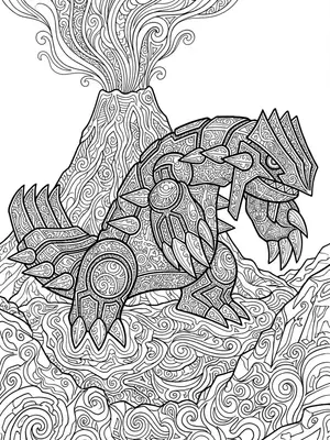 Molten Groudon Erupts Coloring Page coloring pages