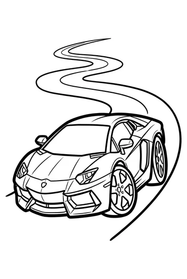 A coloring page of Mountain Road Racer Coloring Page