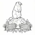 Phil’s Groundhog Day View Coloring Page