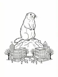 Phil’s Groundhog Day View Coloring Page