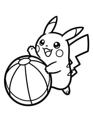 Pikachu Beach Fun Coloring Page coloring pages