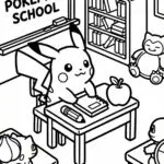 Pikachu’s Classroom Fun Coloring Page