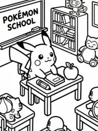 Pikachu’s Classroom Fun Coloring Page