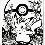 Pikachu’s Floral Garden Coloring Page