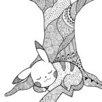 Pikachu’s Treehouse Slumber Coloring Page