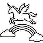 Rainbow Unicorn Flight Coloring Page