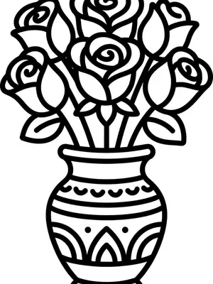 Rose Bouquet Delight Coloring Page coloring pages