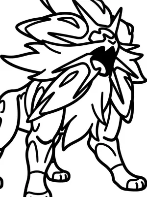 Solgaleo’s Radiant Roar Coloring Page coloring pages