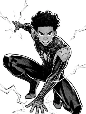 Spider-Verse Spark Action Coloring Page coloring pages