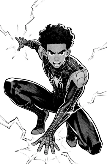 A coloring page of Spider-Verse Spark Action Coloring Page