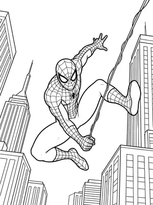 Spiderman City Swing Coloring Page coloring pages
