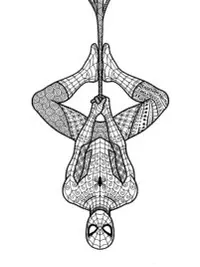 Spiderman’s Upside Down Hang Coloring Page
