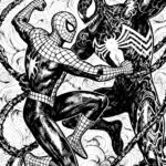 Spiderman vs Venom Coloring Page