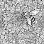 Sunflower Bee Garden Coloring Page