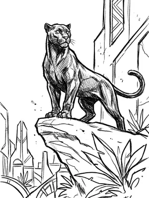 Wakanda Black Panther Coloring Page coloring pages