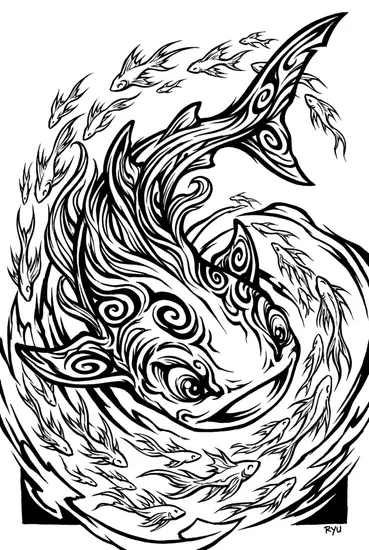 A coloring page of Whale Shark Friends Coloring Page