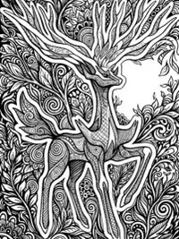Xerneas Enchanted Forest Glow Coloring Page