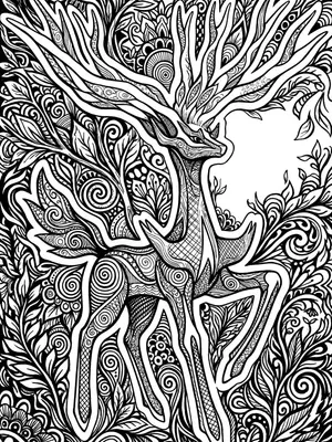 Xerneas Enchanted Forest Glow Coloring Page coloring pages