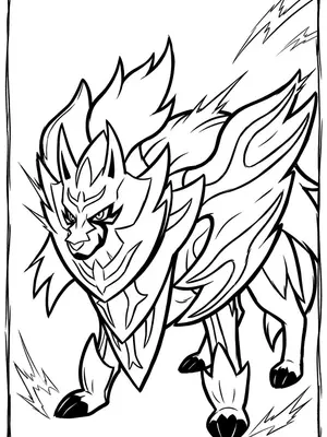 Zamazenta Shield Stance Coloring Page coloring pages