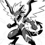 Zekrom in Flight Coloring Page