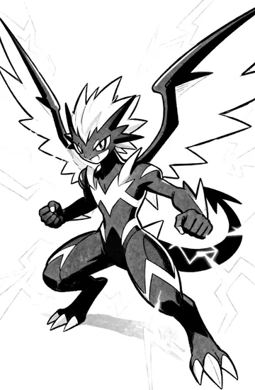 A coloring page of Zekrom in Flight Coloring Page