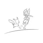 Pikachu Soccer Friends Coloring Page