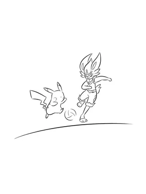 Pikachu Soccer Friends Coloring Page coloring pages