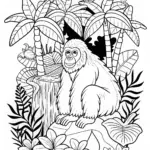 Majestic Gorilla Coloring Page
