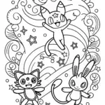 Mew and the Galaxy Guardians Coloring Page