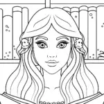 Mermaid’s Enchanted Library Coloring Page