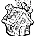 Gingerbread House Under the Sea Coloring Page