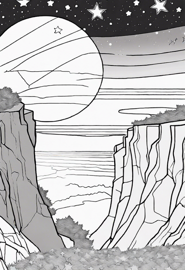 A coloring page of Cosmic Canyon Adventure Coloring Page