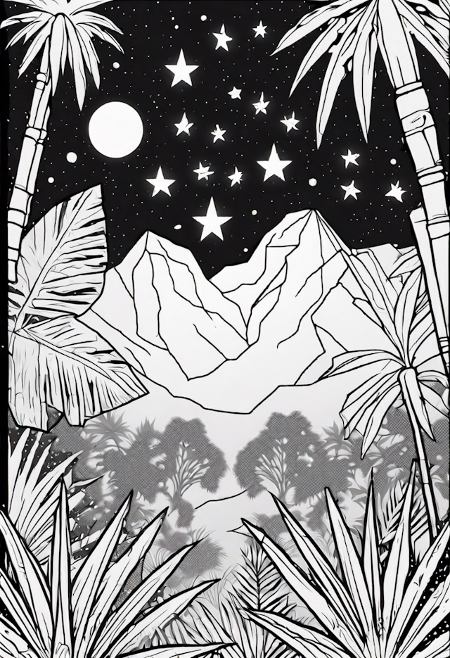 Mountain Stars Under the Tropical Night Sky