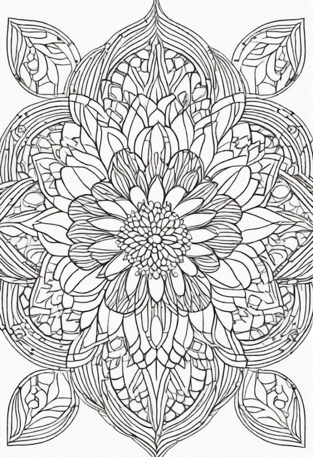 A coloring page of Mandala Blossom Coloring Page