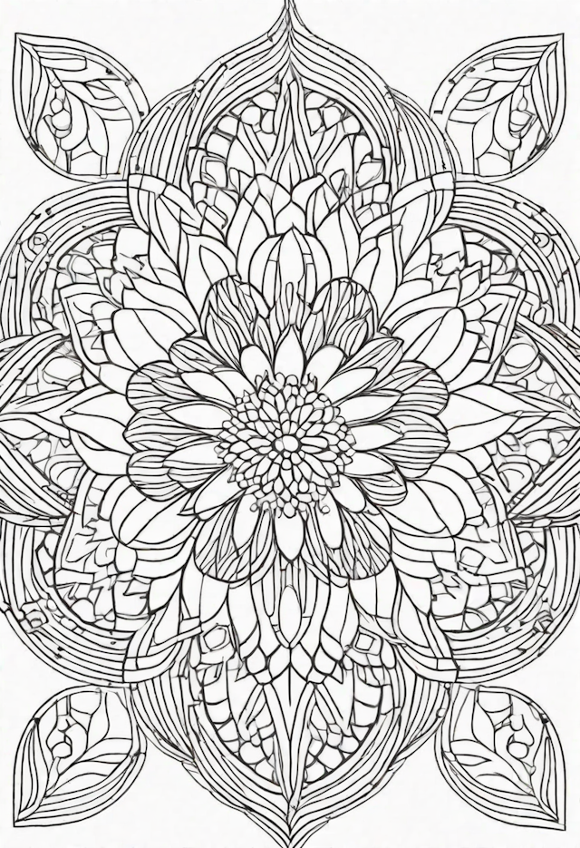 Mandala Blossom Coloring Page