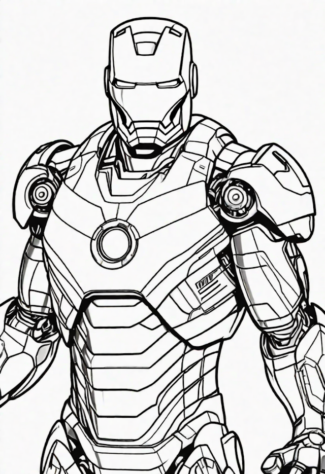 A coloring page of Iron Man Coloring Fun