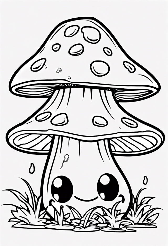 Smiling Mushroom in the Garden