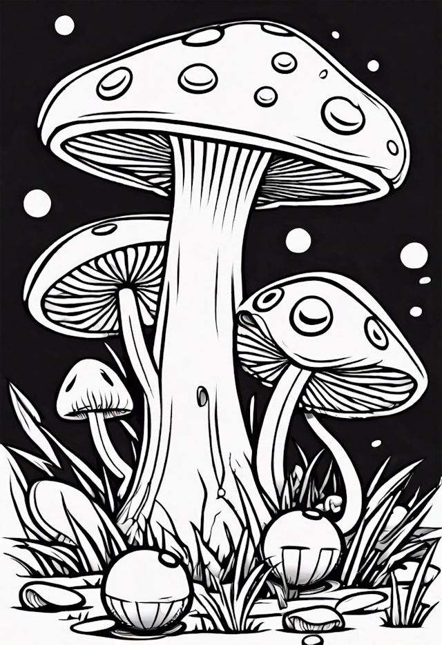 Enchanted Mushroom Forest Coloring Page
