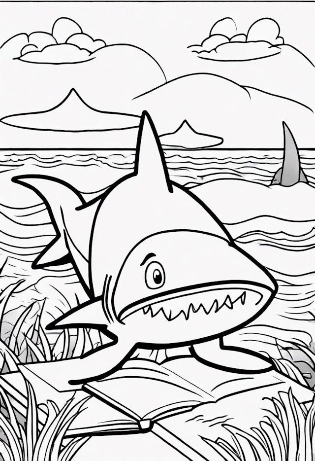 Sammy the Shark’s Ocean Adventure Coloring Page