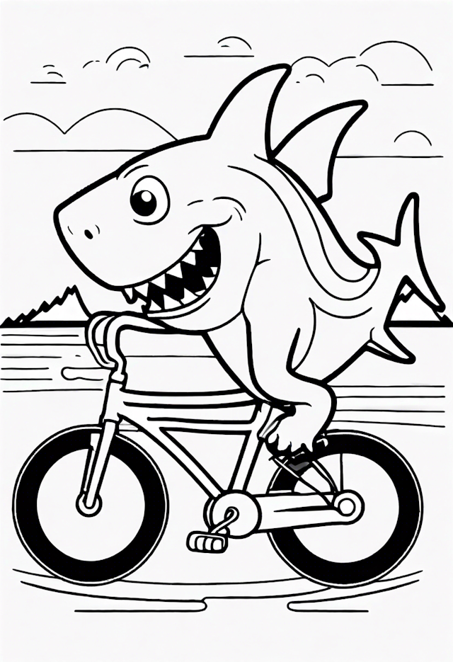 Shark Riding a Bicycle Adventure