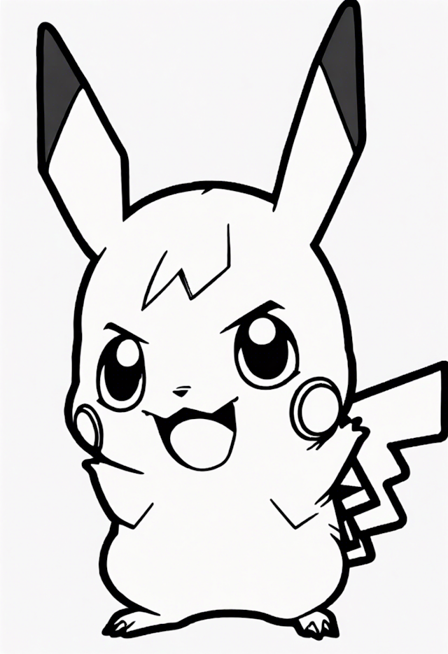 A coloring page of Pikachu’s Electrifying Coloring Adventure