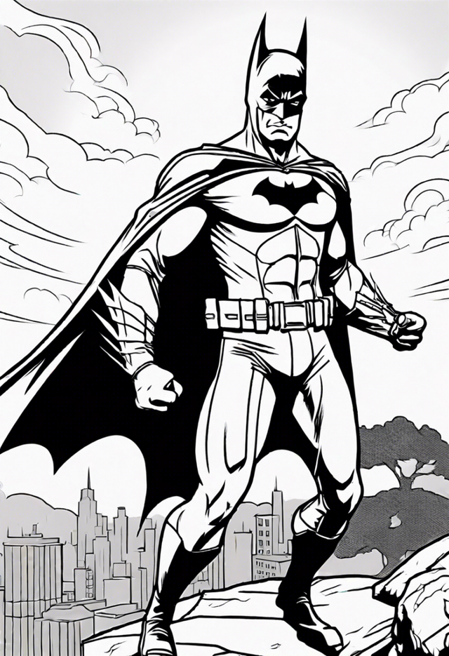 Batman Guarding Gotham City Coloring Page | ColorBliss