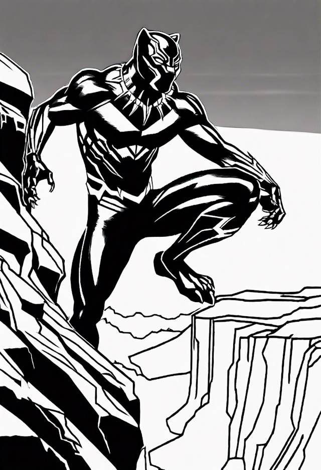 Black Panther on the Prowl Coloring Page