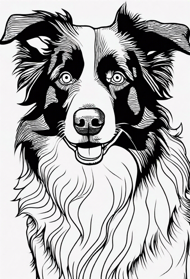 Happy Border Collie Coloring Page | ColorBliss