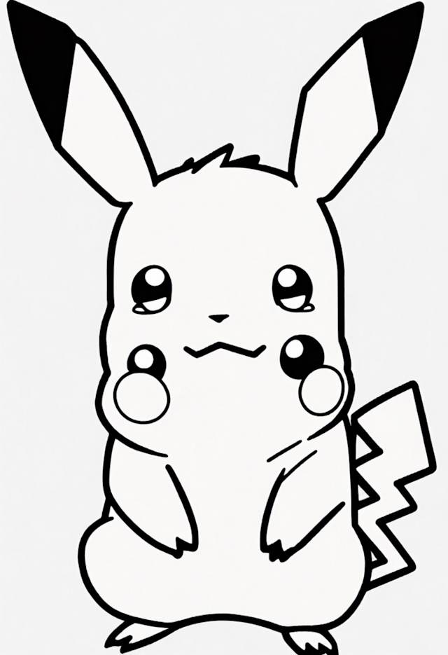 A coloring page of Pikachu Coloring Page Fun