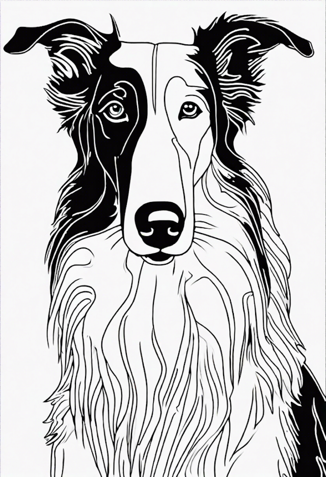 A coloring page of Border Collie Coloring Page