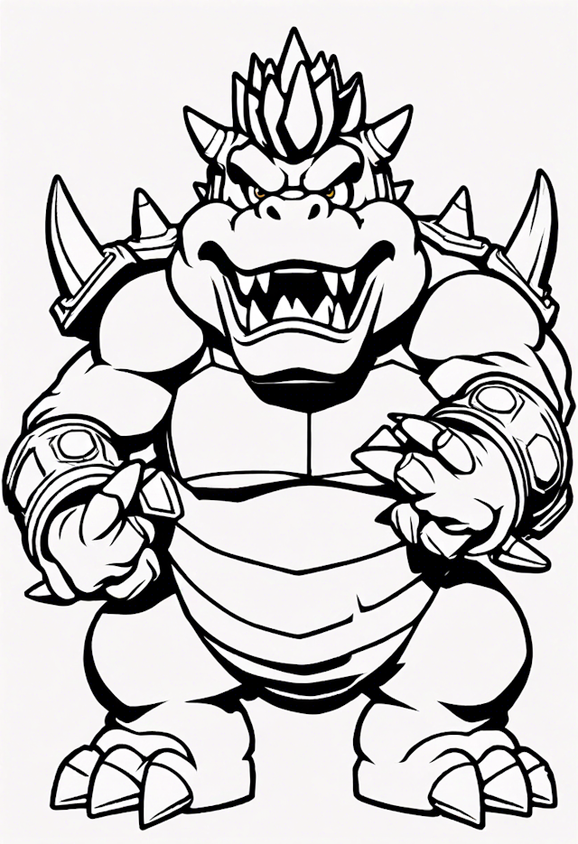 Coloring Page: Bowser the Koopa King