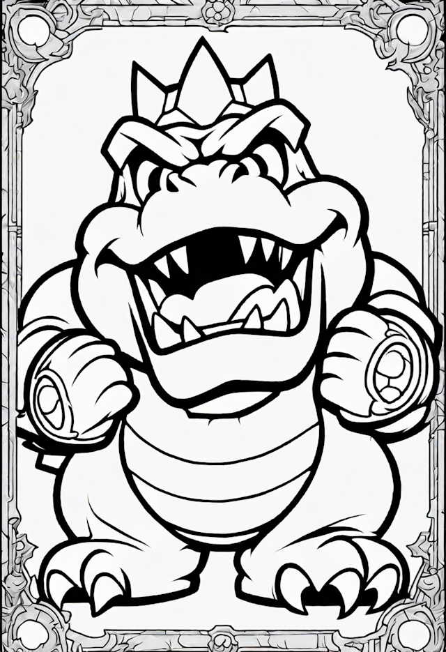 Bowser’s Mighty Roar Coloring Page