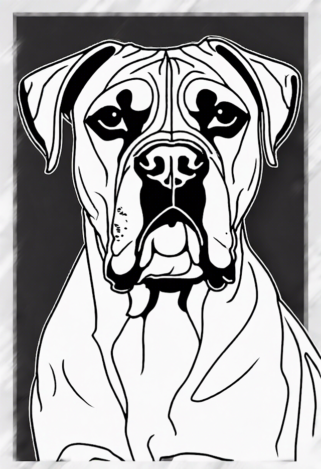 Regal Boxer Dog Coloring Page